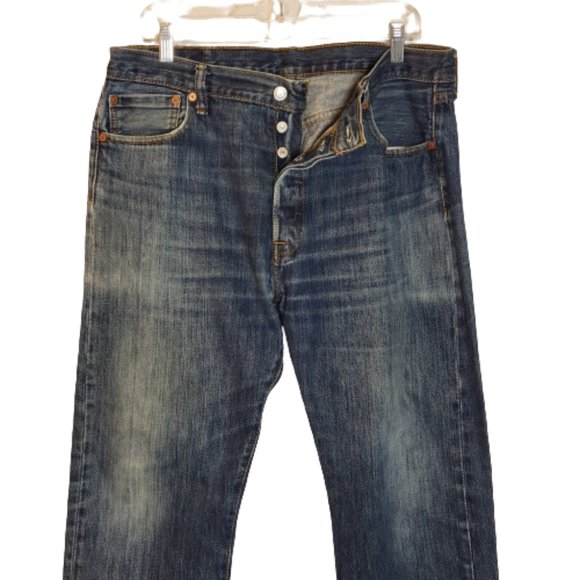 Levi's Other - Levi's 501 Mens Original Fit Jeans Straight Leg Size 36W 30L Dark Stonewash